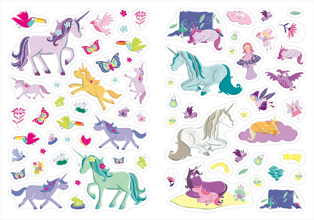 Weitere Ansicht: Großes Stickerheft. Einhörner