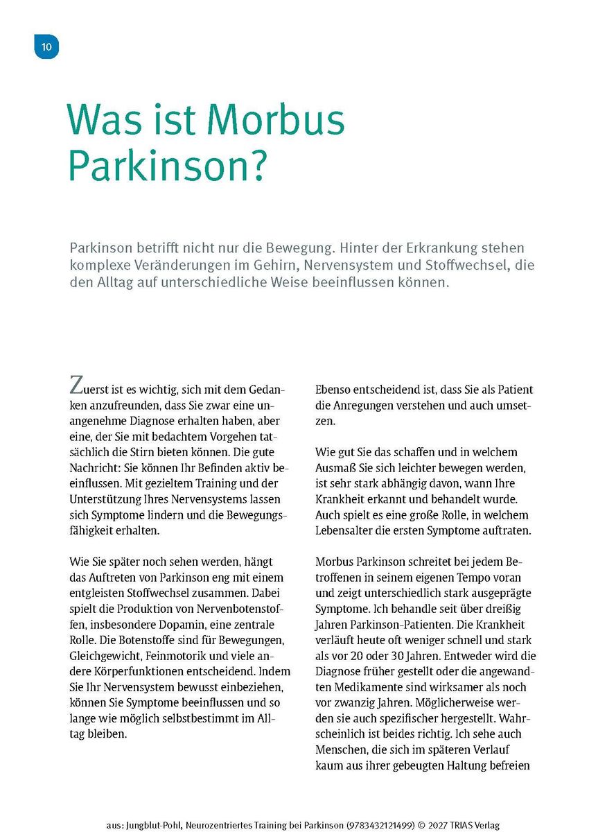 Weitere Ansicht: Neurozentriertes Training bei Parkinson | Corinna Jungblut-Pohl