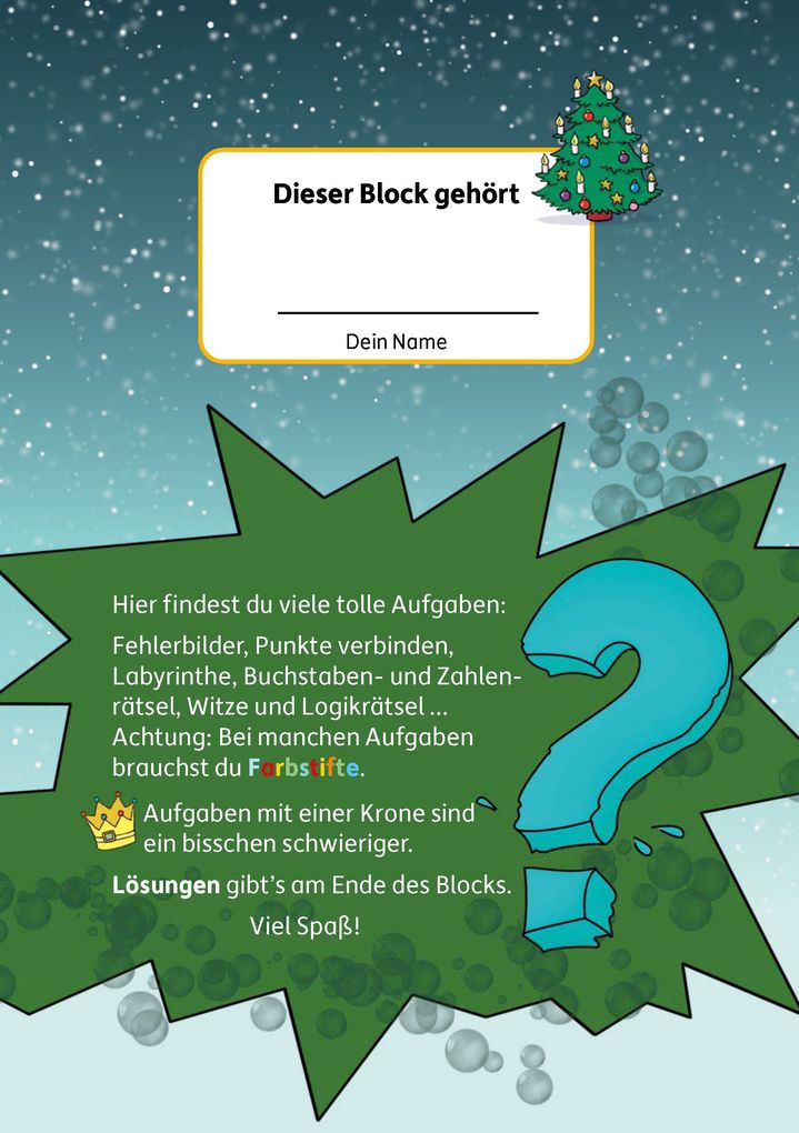 Weitere Ansicht: Weihnachtsrätsel - Rätselblock ab 7 Jahre | Agnes Spiecker
