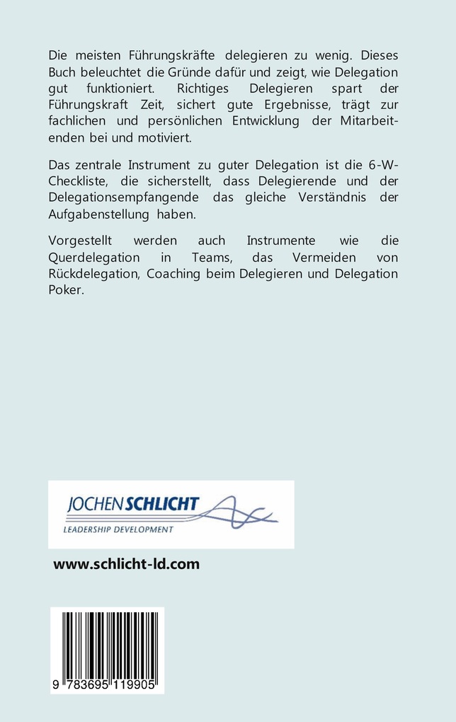 Weitere Ansicht: Richtig delegieren | Jochen Schlicht