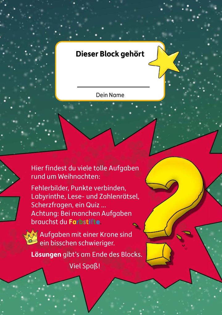 Weitere Ansicht: Weihnachtsrätsel - Rätselblock ab 8 Jahre | Agnes Spiecker