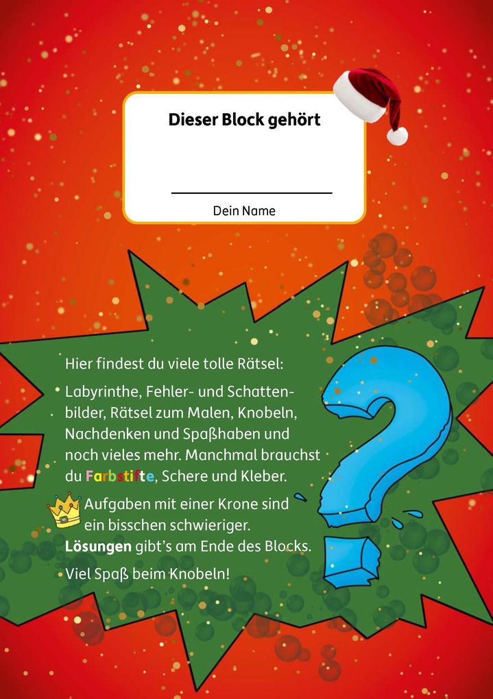 Weitere Ansicht: Weihnachtsrätsel - Rätselblock ab 6 Jahre | Agnes Spiecker