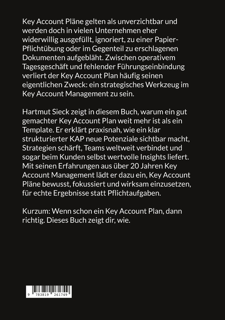 Weitere Ansicht: Key Account Plan - Wenn schon, dann richtig! | Hartmut Sieck