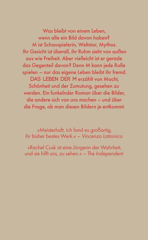 Weitere Ansicht: Das Leben der M | Rachel Cusk