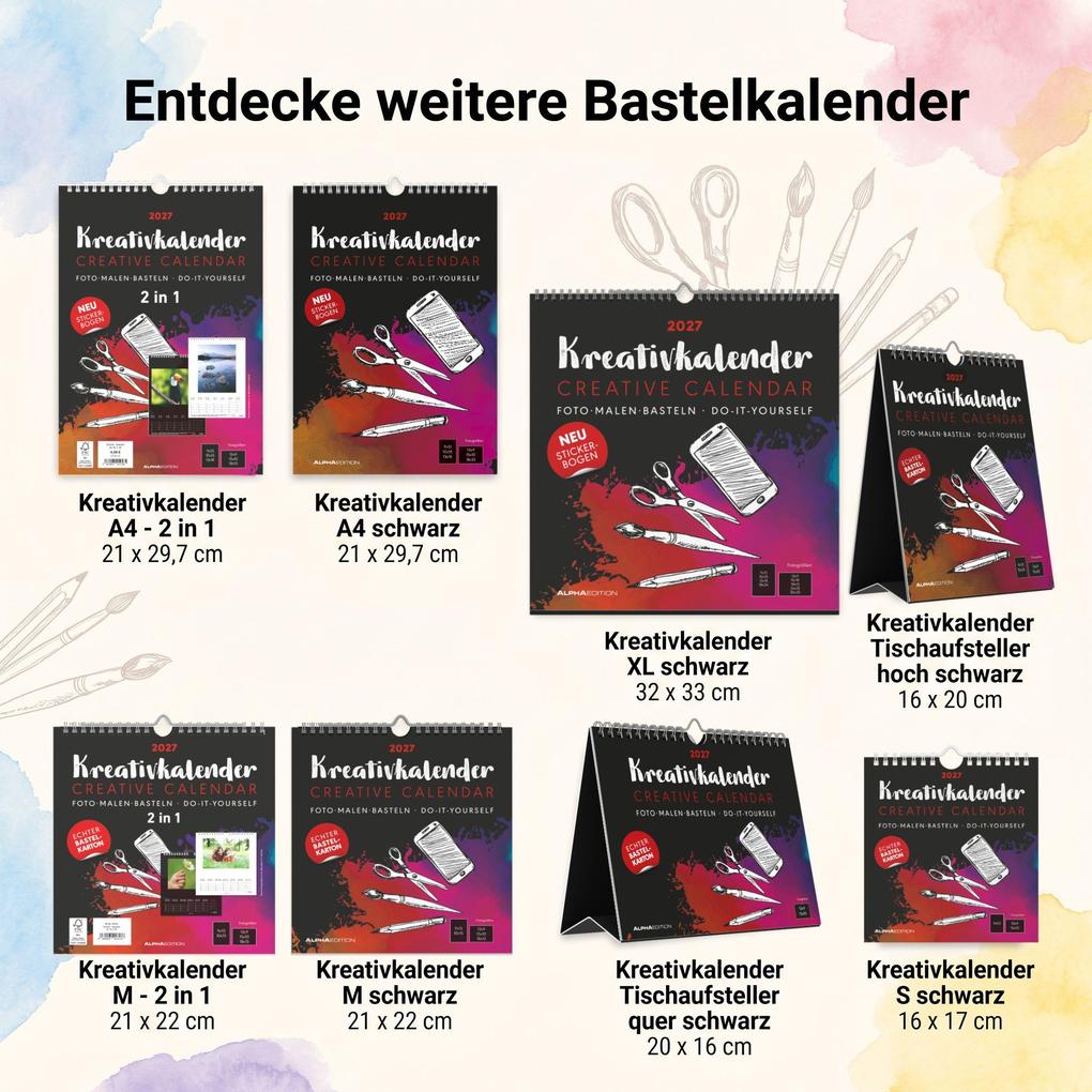 Weitere Ansicht: Kreativkalender S schwarz 2027 | Neumann Verlage GmbH & Co. KG