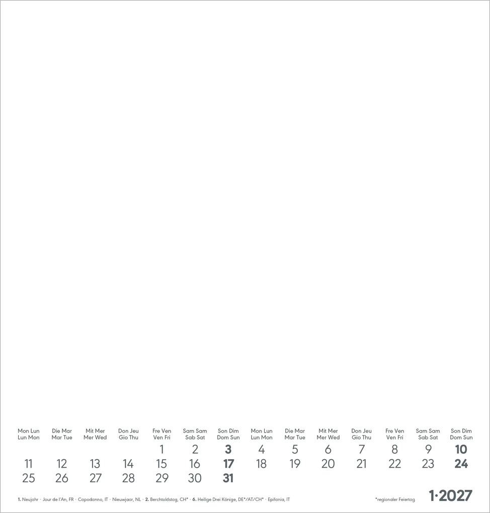 Weitere Ansicht: Kreativkalender M weiß 2027 | Neumann Verlage GmbH & Co. KG