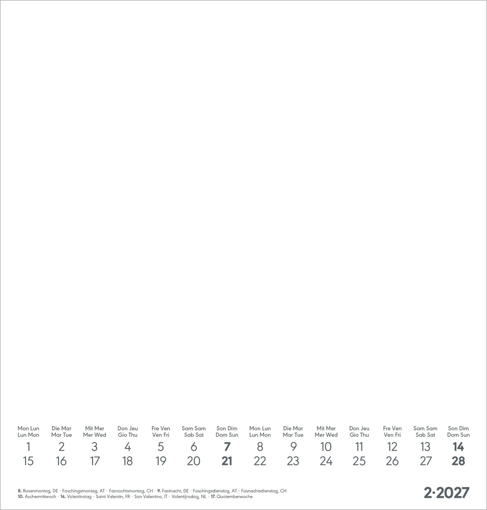 Weitere Ansicht: Kreativkalender M weiß 2027 | Neumann Verlage GmbH & Co. KG