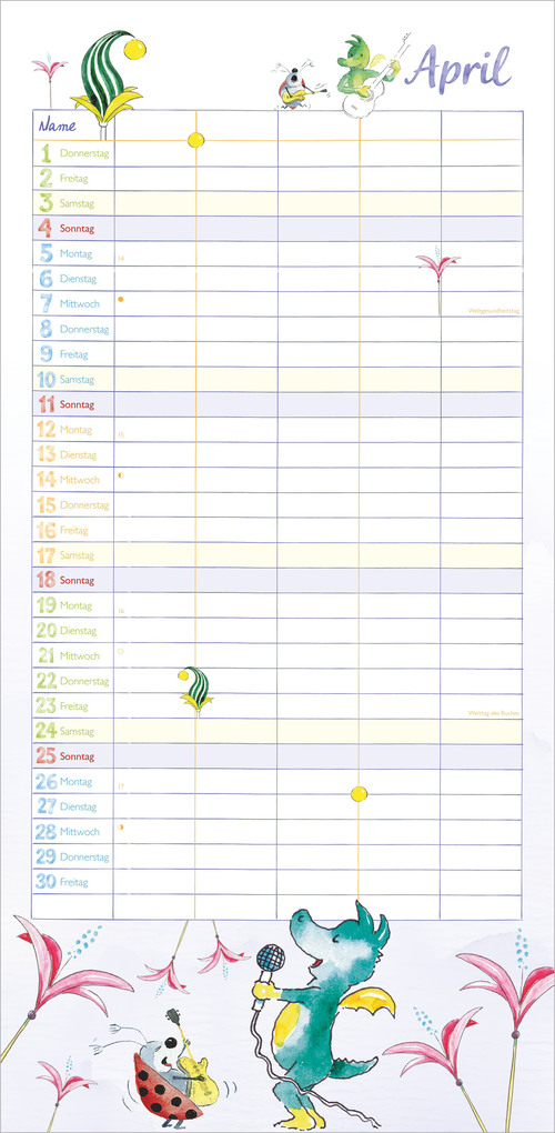 Weitere Ansicht: Der Tabaluga Familienplaner 2027 | Neumann Verlage GmbH & Co. KG