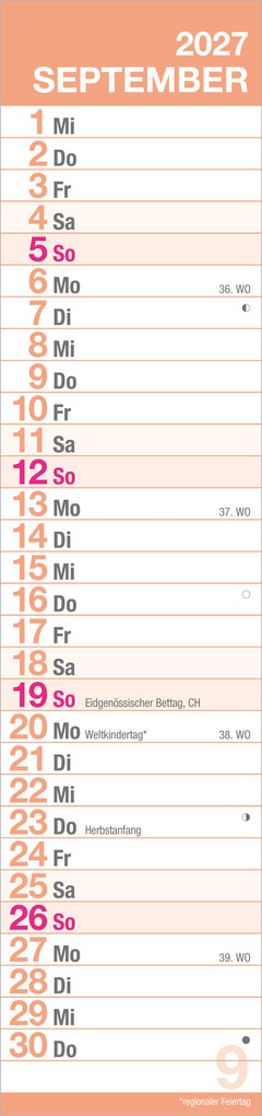 Weitere Ansicht: GROSSDRUCK Streifenplaner XL 2027 | Neumann Verlage GmbH & Co. KG