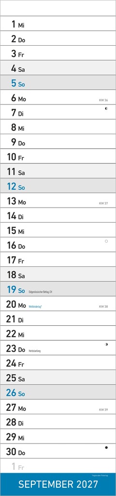 Weitere Ansicht: Streifenplaner XL BLAU 2027 | Neumann Verlage GmbH & Co. KG