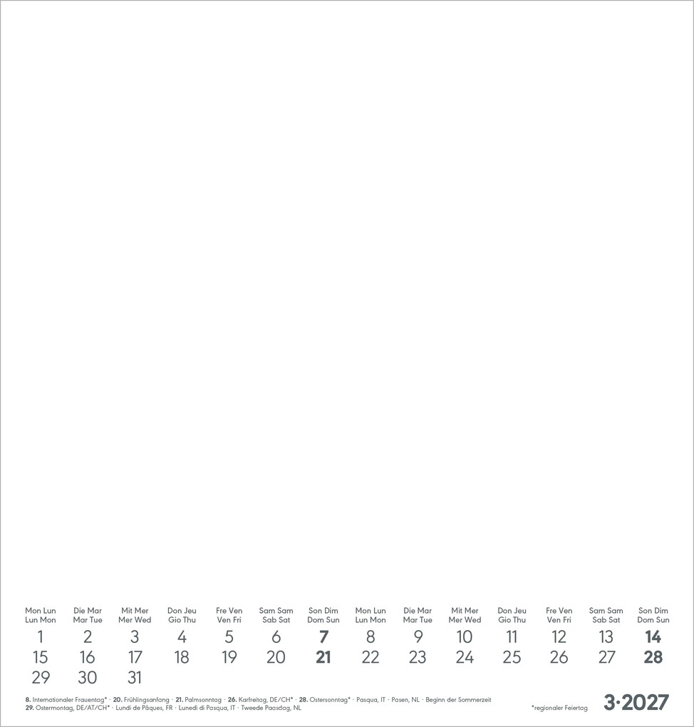 Weitere Ansicht: Kreativkalender M schwarz 2027 | Neumann Verlage GmbH & Co. KG
