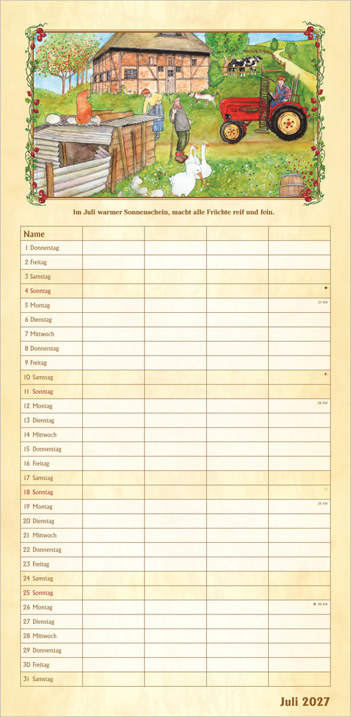 Weitere Ansicht: Bauernkalender Familienplaner 2027 | Neumann Verlage GmbH & Co. KG