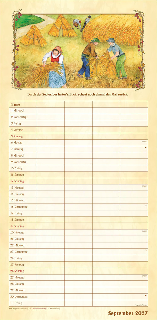 Weitere Ansicht: Bauernkalender Familienplaner 2027 | Neumann Verlage GmbH & Co. KG
