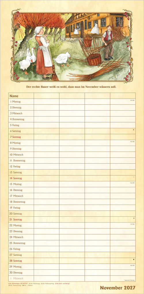 Weitere Ansicht: Bauernkalender Familienplaner 2027 | Neumann Verlage GmbH & Co. KG