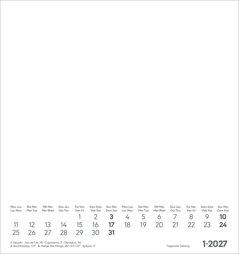 Weitere Ansicht: Kreativkalender S weiß 2027 | Neumann Verlage GmbH & Co. KG