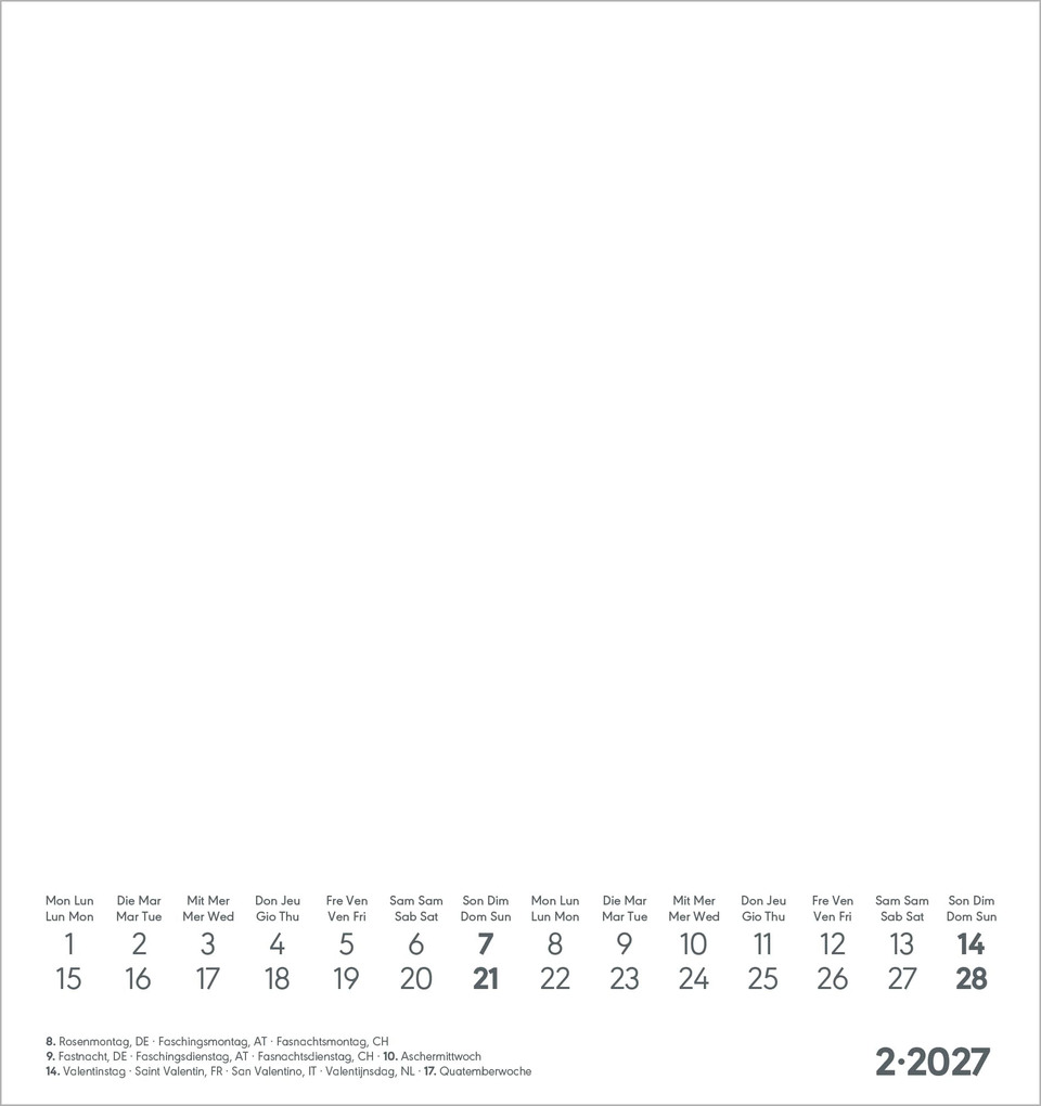 Weitere Ansicht: Kreativkalender S weiß 2027 | Neumann Verlage GmbH & Co. KG