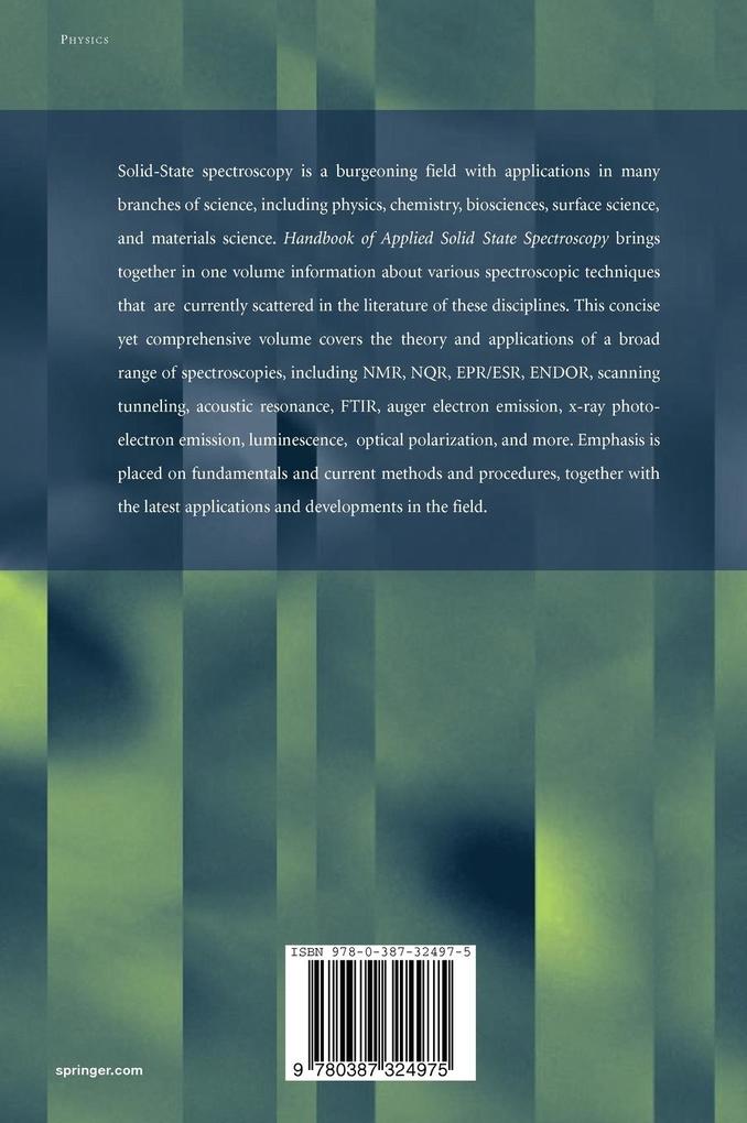 Weitere Ansicht: Handbook of Applied Solid State Spectroscopy