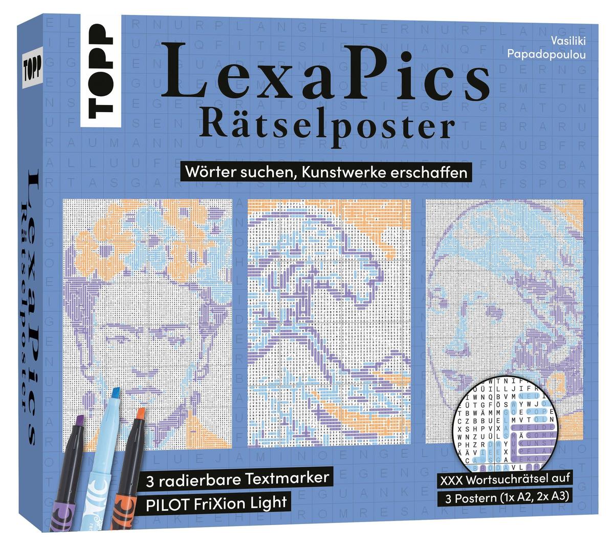 Produktbild: Rätsel-Set LexaPics - Wörter suchen, Kunstwerke erschaffen | Vasiliki Papadopoulou