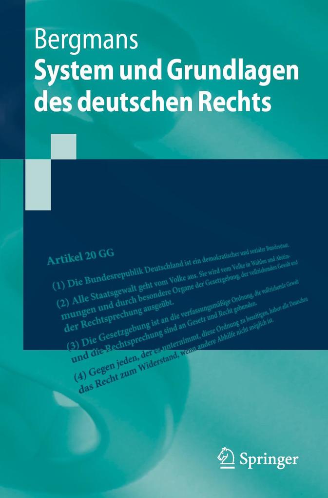 Produktbild: System und Grundlagen des deutschen Rechts | Bernhard Bergmans