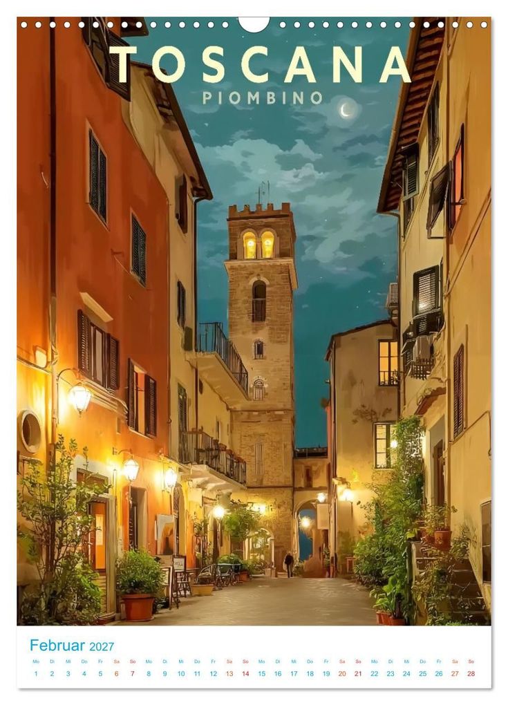 Weitere Ansicht: Toskana - Old School Poster Style (Wandkalender 2027 DIN A3 hoch), CALVENDO Monatskalender | Calvendo, Val Thoermer