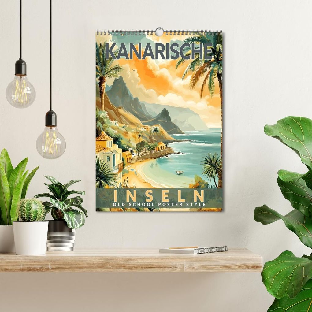 Weitere Ansicht: Kanarische Inseln - Old School Poster Style (Wandkalender 2027 DIN A3 hoch), CALVENDO Monatskalender | Calvendo, Val Thoermer