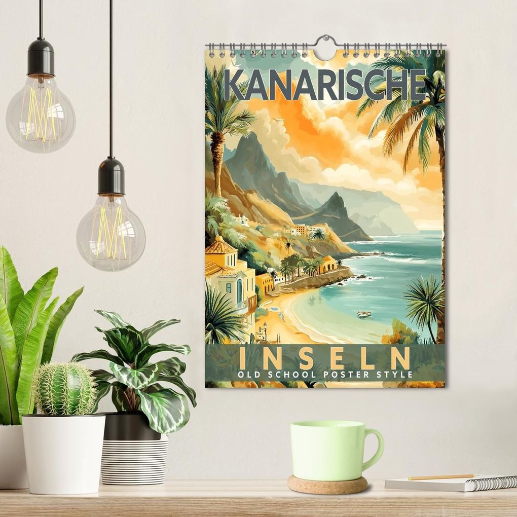 Weitere Ansicht: Kanarische Inseln - Old School Poster Style (Wandkalender 2027 DIN A4 hoch), CALVENDO Monatskalender | Calvendo, Val Thoermer