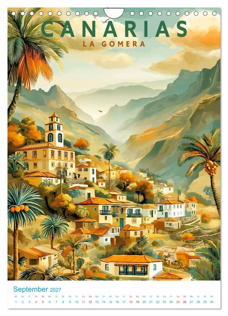 Weitere Ansicht: Kanarische Inseln - Old School Poster Style (Wandkalender 2027 DIN A4 hoch), CALVENDO Monatskalender | Calvendo, Val Thoermer