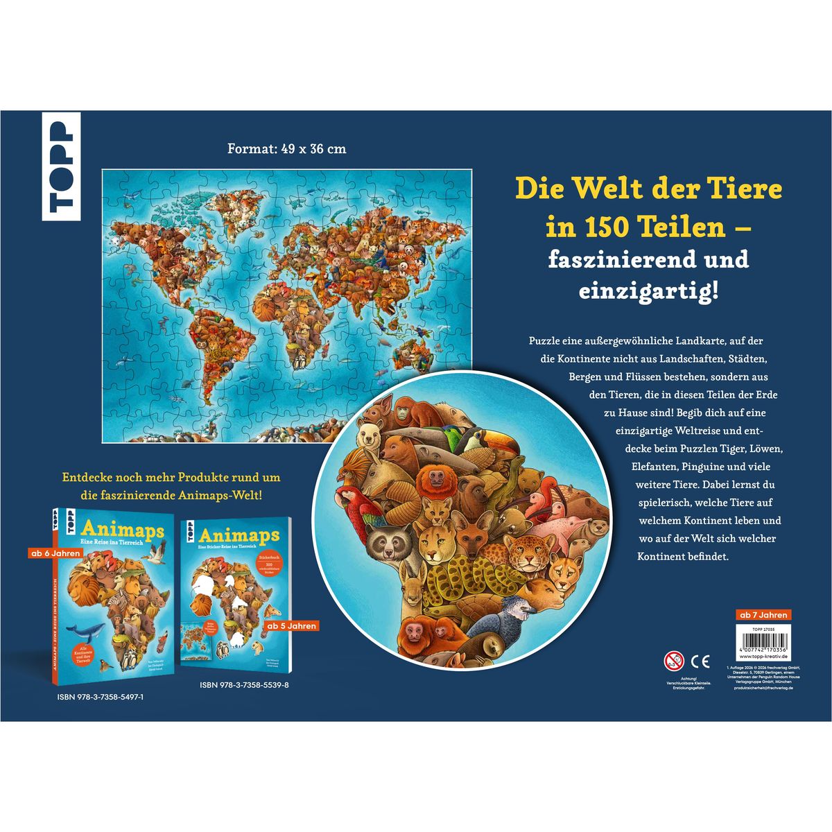 Weitere Ansicht: Animaps: Das Puzzle - 150 Teile.