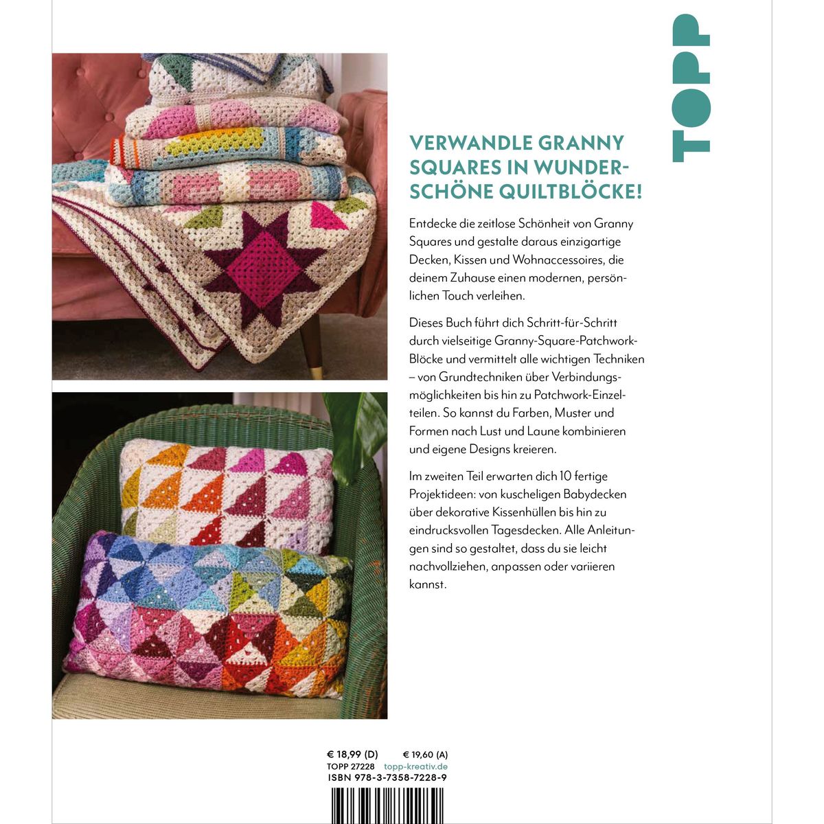 Weitere Ansicht: Patchwork Granny Square Decken | Anita Gibney