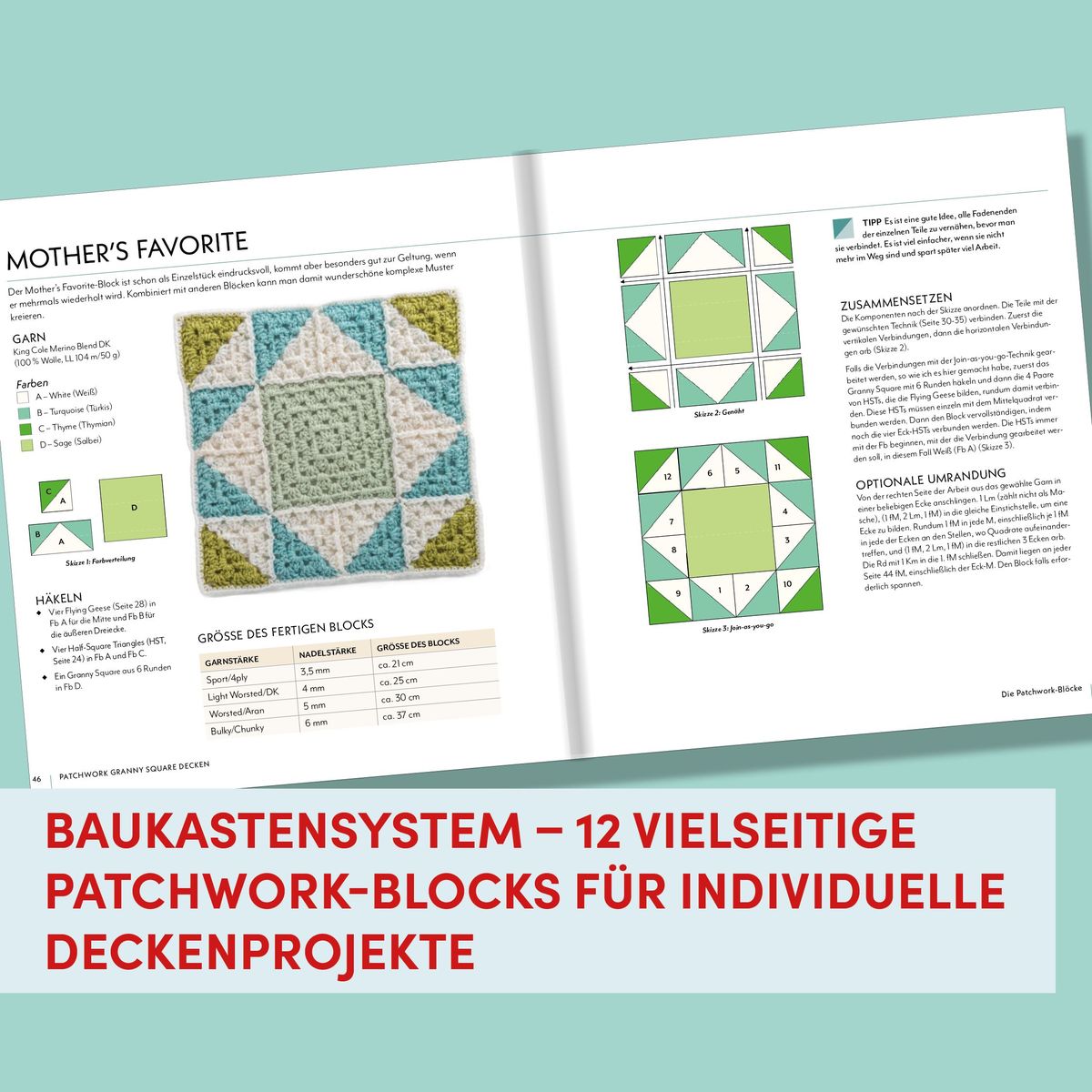 Weitere Ansicht: Patchwork Granny Square Decken | Anita Gibney