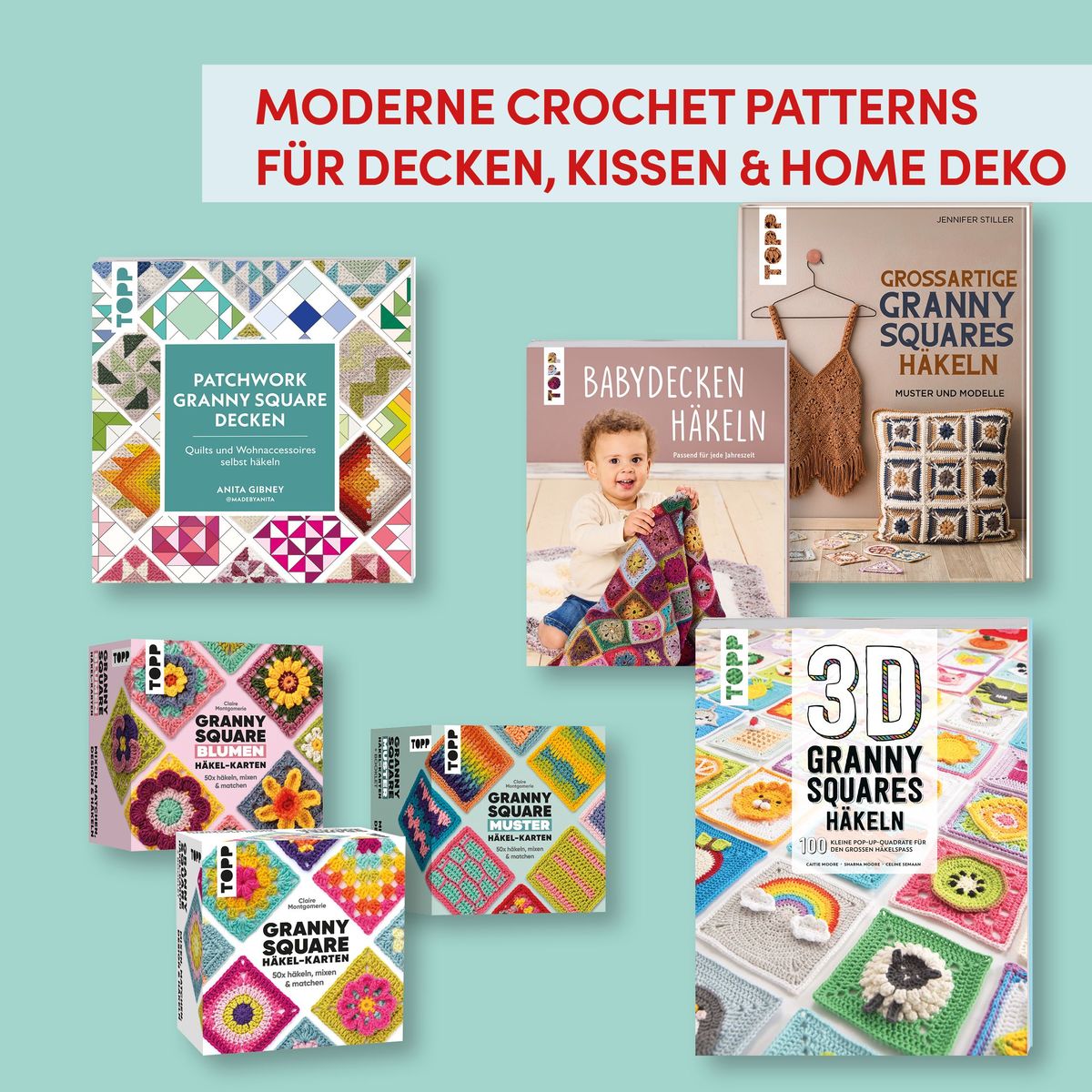 Weitere Ansicht: Patchwork Granny Square Decken | Anita Gibney