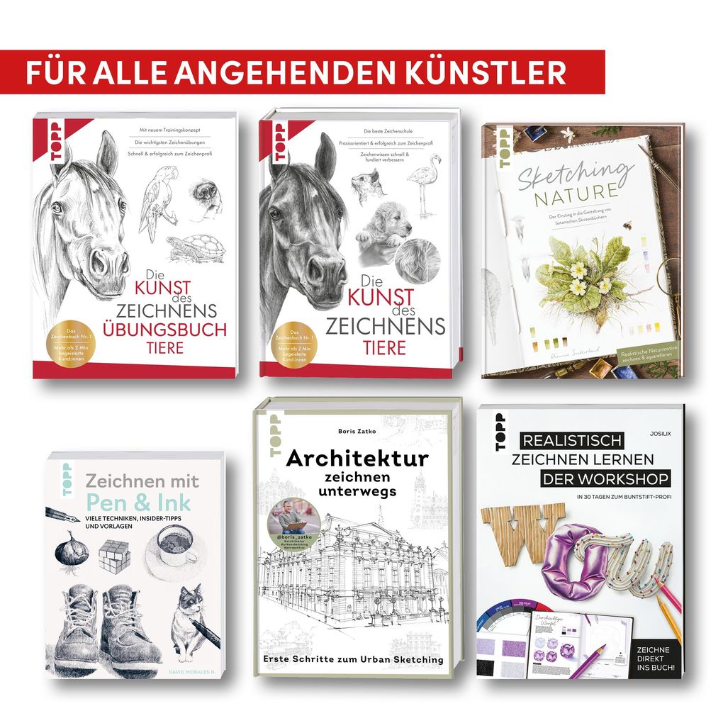 Weitere Ansicht: Die Kunst des Zeichnens Tiere Übungsbuch | Frechverlag
