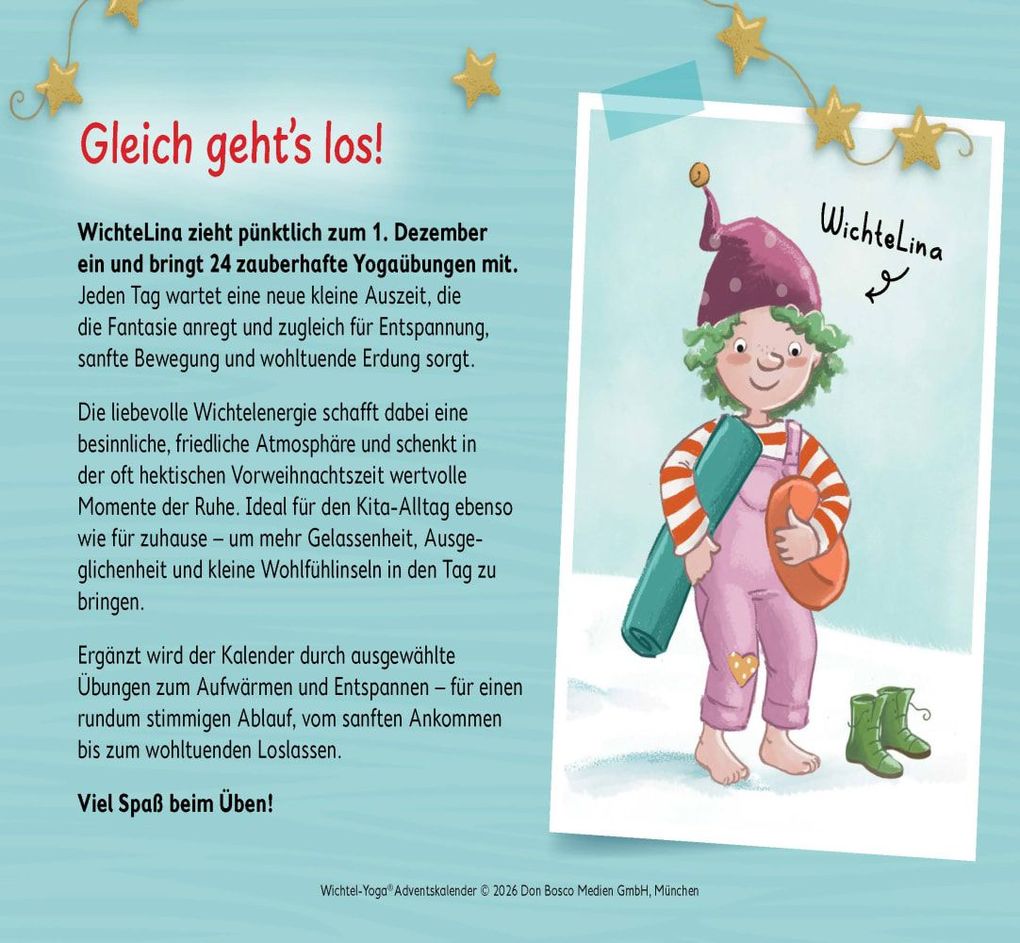 Weitere Ansicht: Wichtel-Yoga-Adventskalender. 24 Asanas für die Winter- und Weihnachtszeit | Gabriele Pohl
