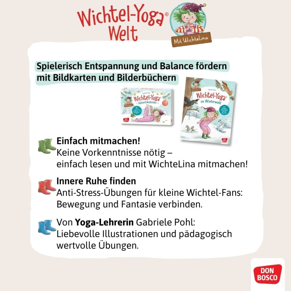 Weitere Ansicht: Wichtel-Yoga-Adventskalender. 24 Asanas für die Winter- und Weihnachtszeit | Gabriele Pohl