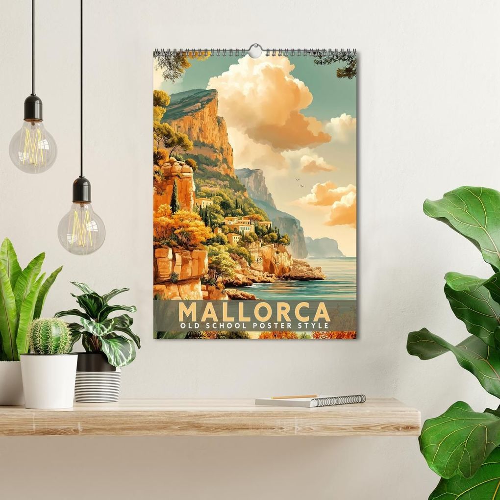 Weitere Ansicht: Mallorca - Old School Poster Style (Wandkalender 2027 DIN A3 hoch), CALVENDO Monatskalender | Calvendo, Val Thoermer