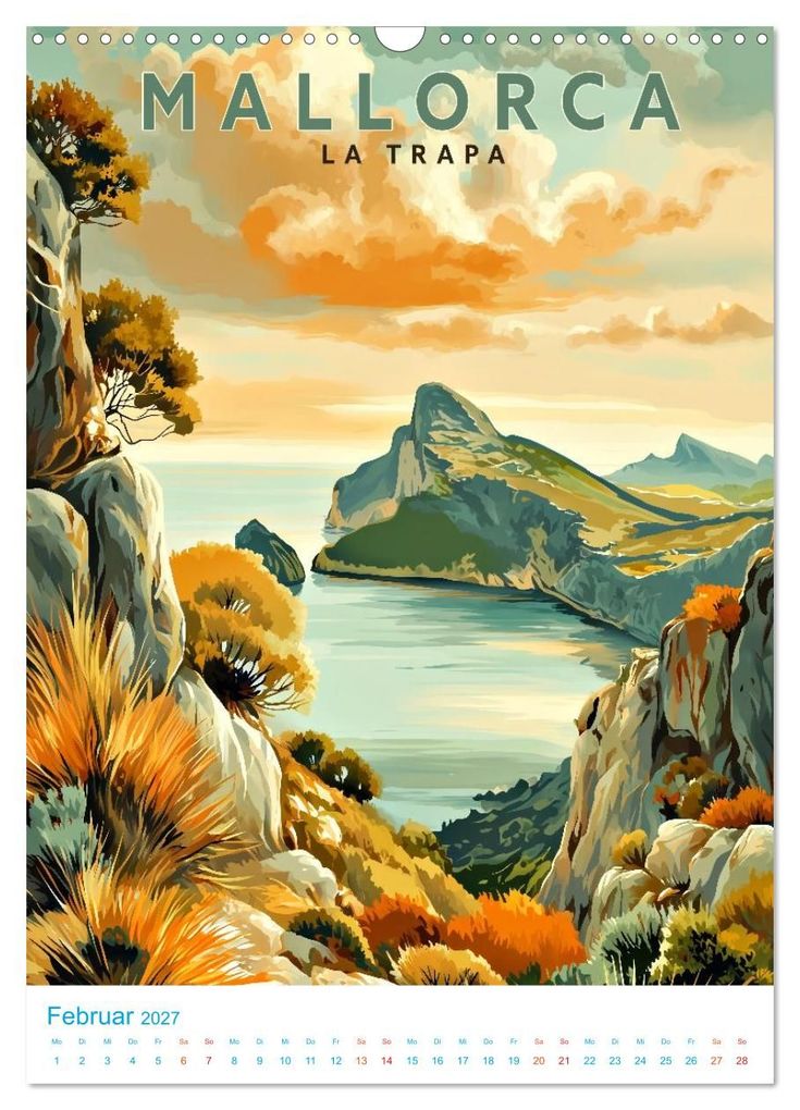 Weitere Ansicht: Mallorca - Old School Poster Style (Wandkalender 2027 DIN A3 hoch), CALVENDO Monatskalender | Calvendo, Val Thoermer