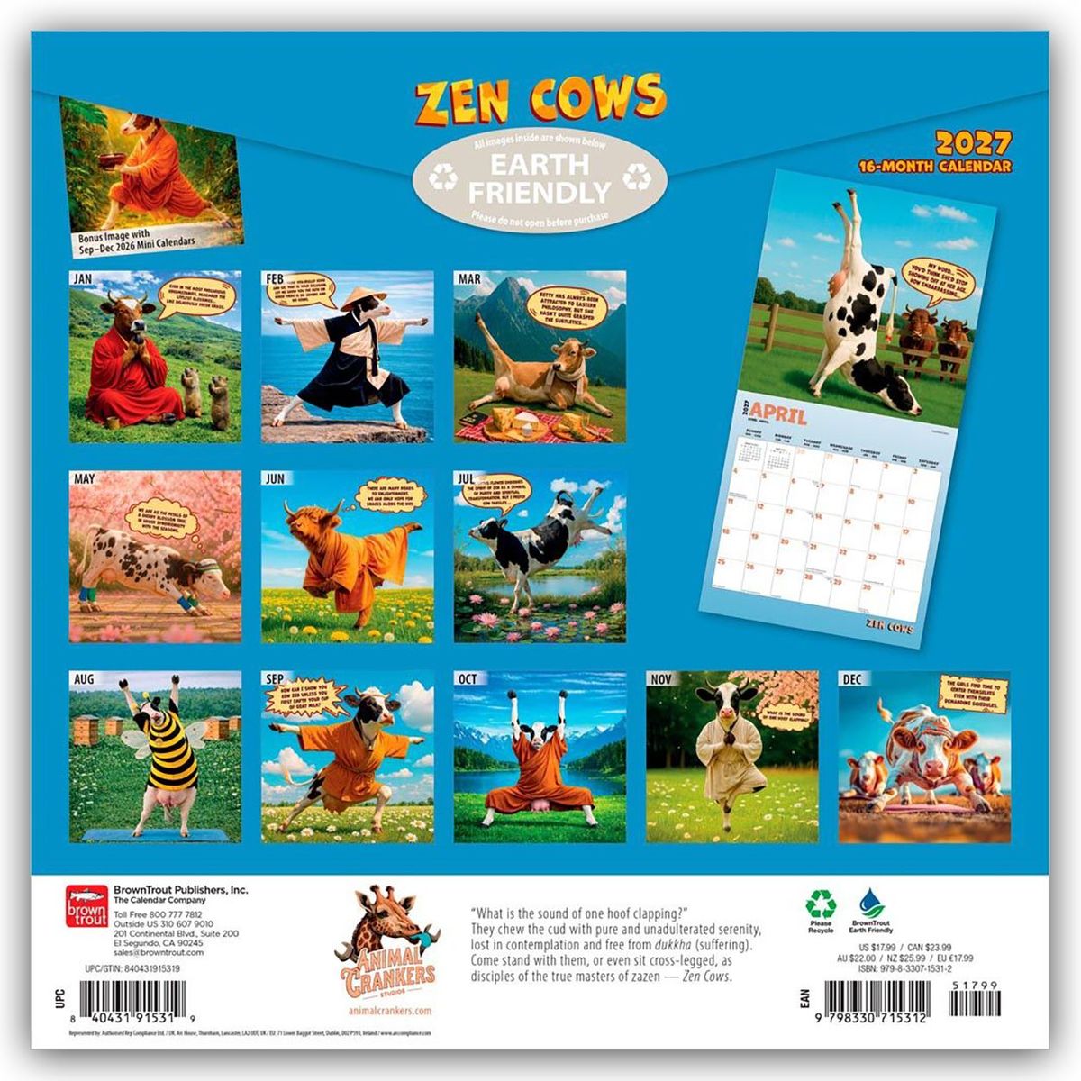 Weitere Ansicht: Zen Cows - Zen Kühe 2027 - 16-Monatskalender | Browntrout Publishers