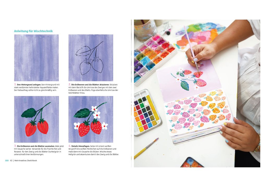 Weitere Ansicht: Mein kreatives Sketchbook - 25 einfache Malprojekte | Viddhi Saschit