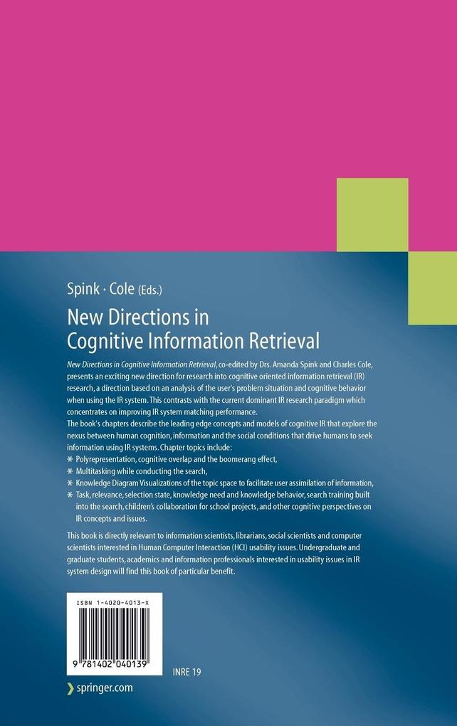 Weitere Ansicht: New Directions in Cognitive Information Retrieval