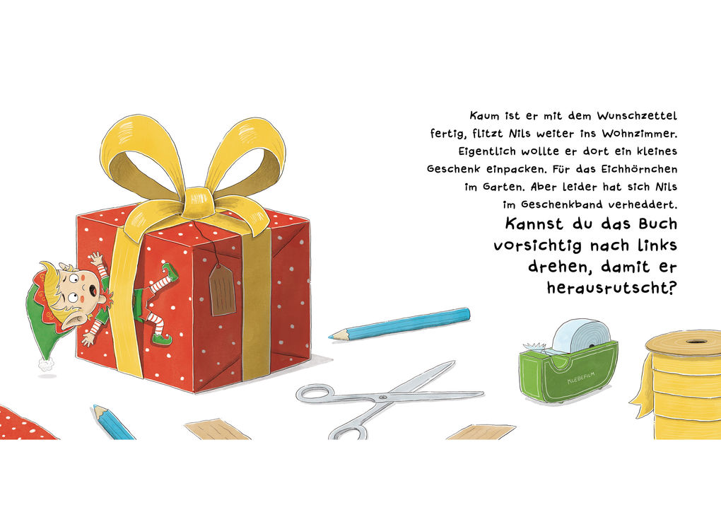 Weitere Ansicht: Weck den Weihnachtswichtel. Ein Weihnachts-Mitmachbuch.Zum Schütteln, Schaukeln, Pusten, Klopfen und sehen, was dann passiert. Von 2 bis 4 Jahren | Nico Sternbaum