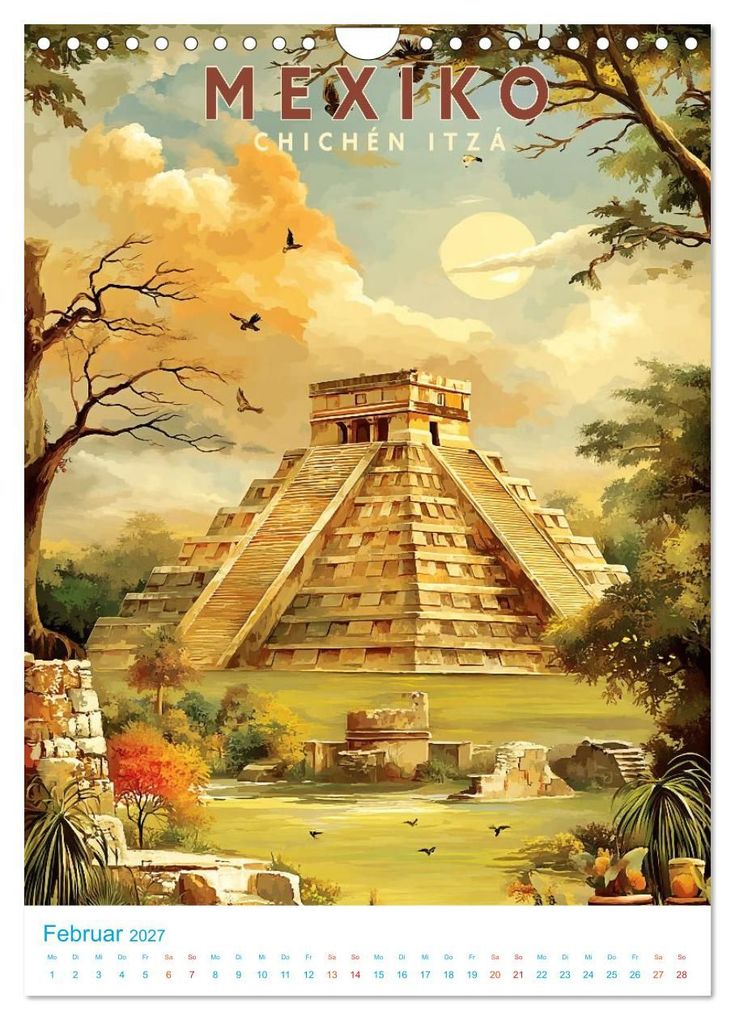 Weitere Ansicht: Mexiko - Old School Poster Style (Wandkalender 2027 DIN A4 hoch), CALVENDO Monatskalender | Calvendo, Val Thoermer