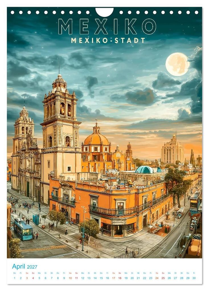 Weitere Ansicht: Mexiko - Old School Poster Style (Wandkalender 2027 DIN A4 hoch), CALVENDO Monatskalender | Calvendo, Val Thoermer