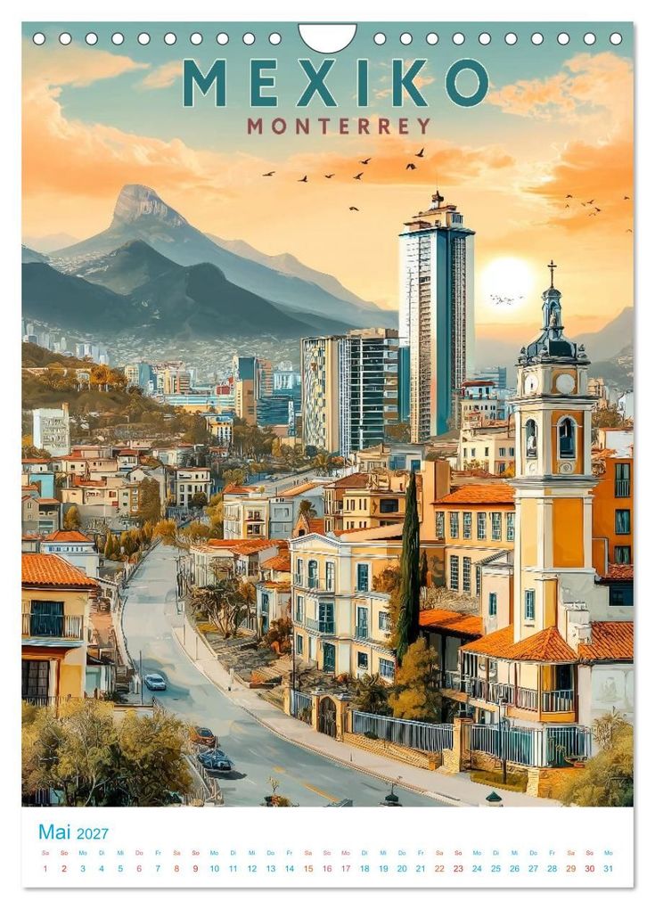 Weitere Ansicht: Mexiko - Old School Poster Style (Wandkalender 2027 DIN A4 hoch), CALVENDO Monatskalender | Calvendo, Val Thoermer