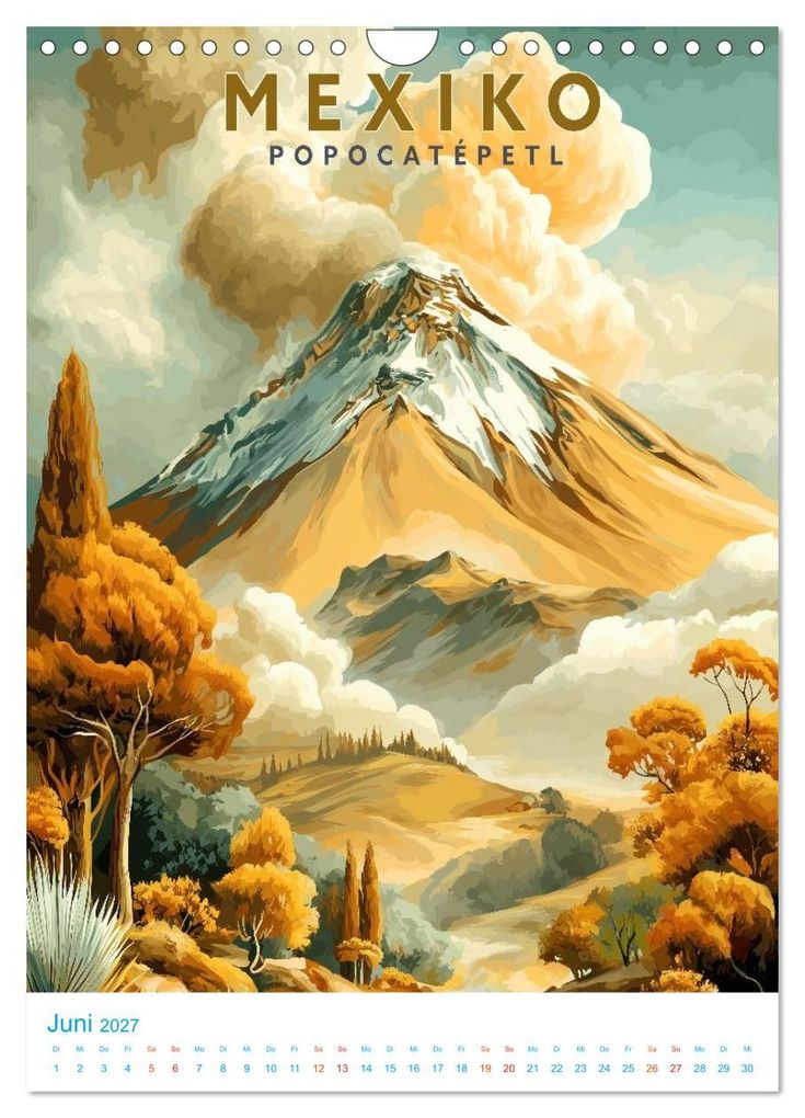 Weitere Ansicht: Mexiko - Old School Poster Style (Wandkalender 2027 DIN A4 hoch), CALVENDO Monatskalender | Calvendo, Val Thoermer
