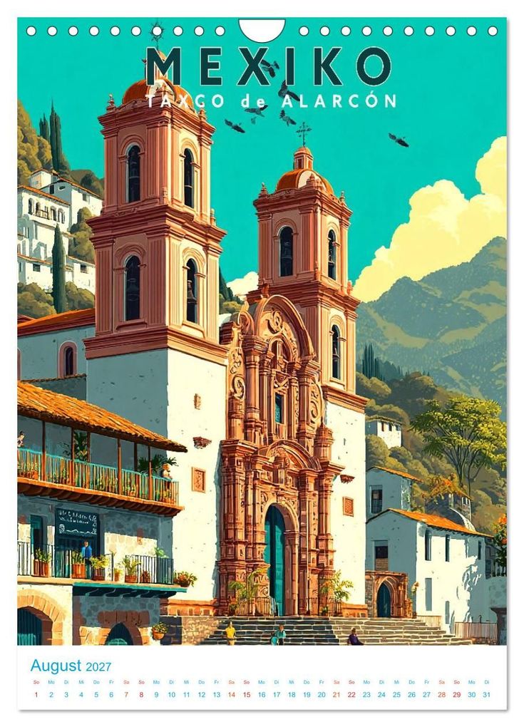 Weitere Ansicht: Mexiko - Old School Poster Style (Wandkalender 2027 DIN A4 hoch), CALVENDO Monatskalender | Calvendo, Val Thoermer