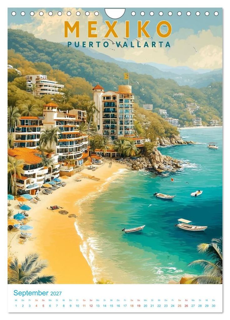 Weitere Ansicht: Mexiko - Old School Poster Style (Wandkalender 2027 DIN A4 hoch), CALVENDO Monatskalender | Calvendo, Val Thoermer