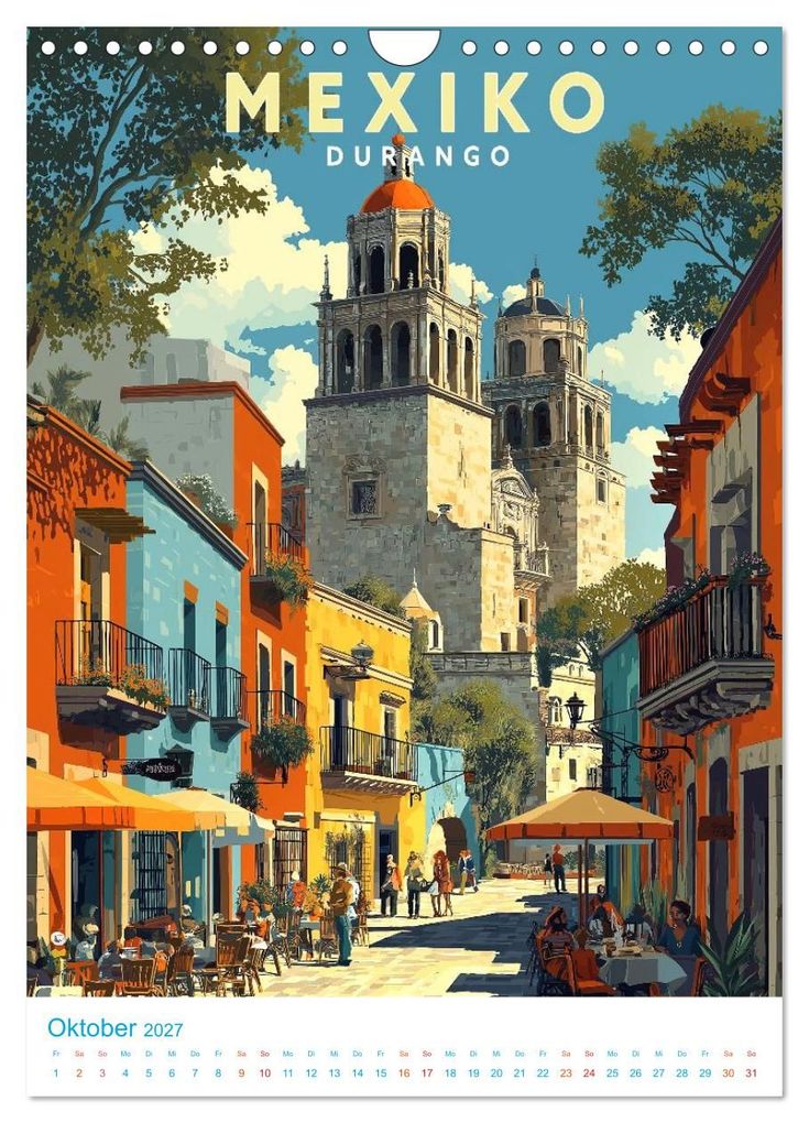 Weitere Ansicht: Mexiko - Old School Poster Style (Wandkalender 2027 DIN A4 hoch), CALVENDO Monatskalender | Calvendo, Val Thoermer