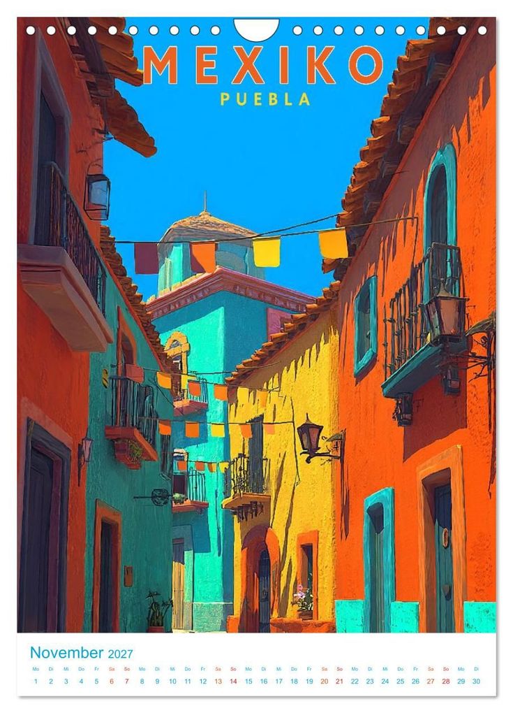 Weitere Ansicht: Mexiko - Old School Poster Style (Wandkalender 2027 DIN A4 hoch), CALVENDO Monatskalender | Calvendo, Val Thoermer