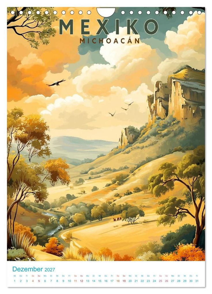 Weitere Ansicht: Mexiko - Old School Poster Style (Wandkalender 2027 DIN A4 hoch), CALVENDO Monatskalender | Calvendo, Val Thoermer