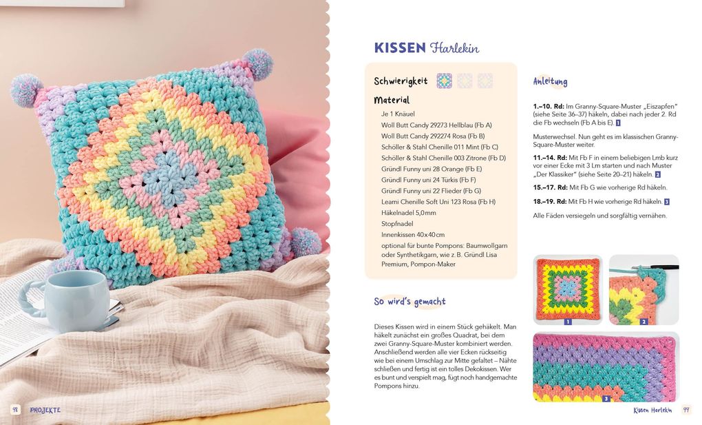 Weitere Ansicht: Granny Squares - soft und cosy häkeln mit @elealindadesign | Paula Matos